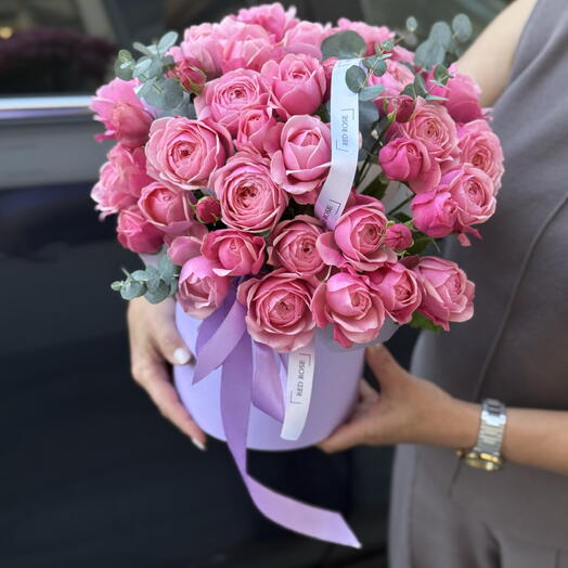 Пионовидная коробочка из кустовых роз 🌸💘