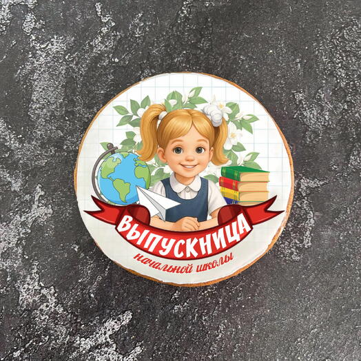 Пряник "Выпускница начальной школы" 7,5 см