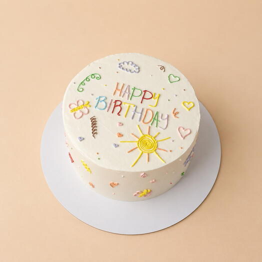 Торт Happy birthday (разноцветный) на день рождения