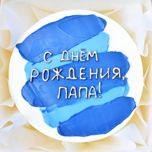 Бенто-торт на День Рождения папе, мужу, мужчине, парню - тортик синие мазки