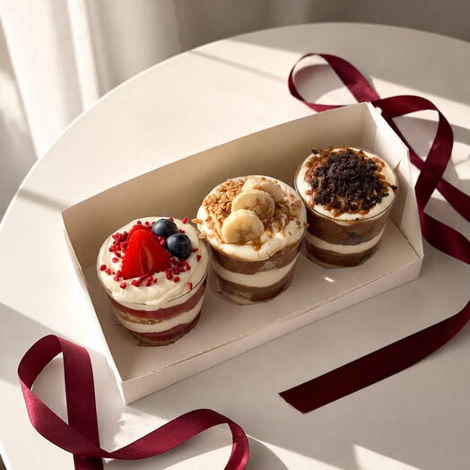 Трайфлы Cake to go с начинкой на выбор для мамы / сестры / подруги / день рождения