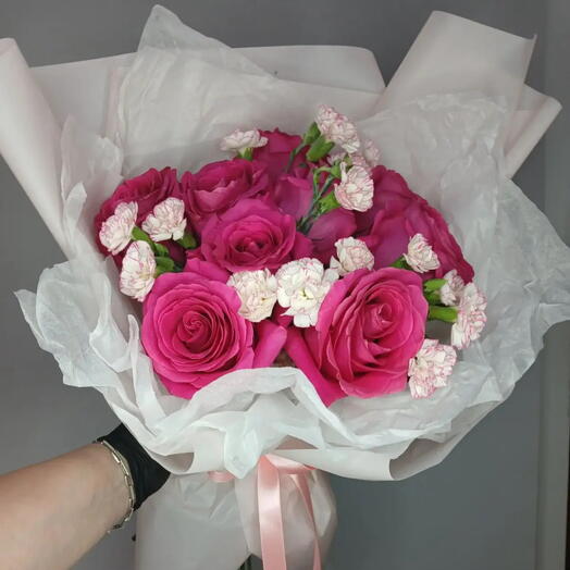 Букет с розами pink