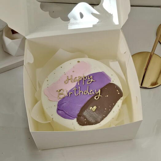 Бенто торт Happy Birthday с мазками