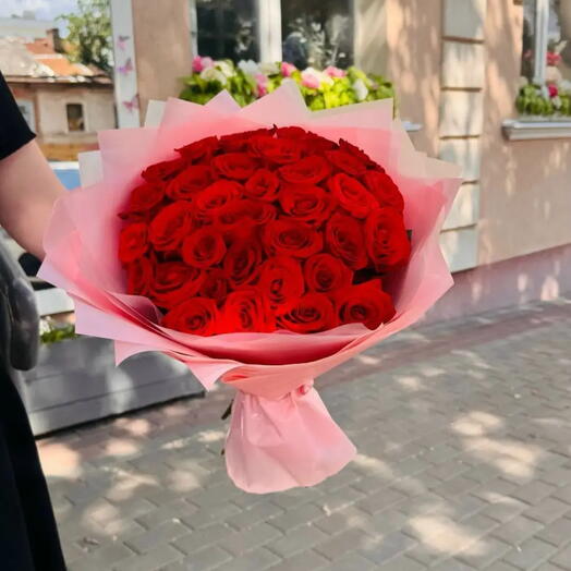 Букет из 35 роз «Пламя»