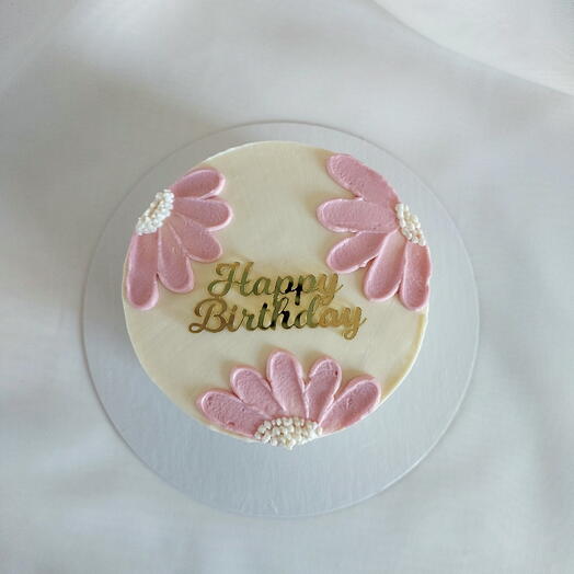 Бенто торт Happy birthday с цветочками