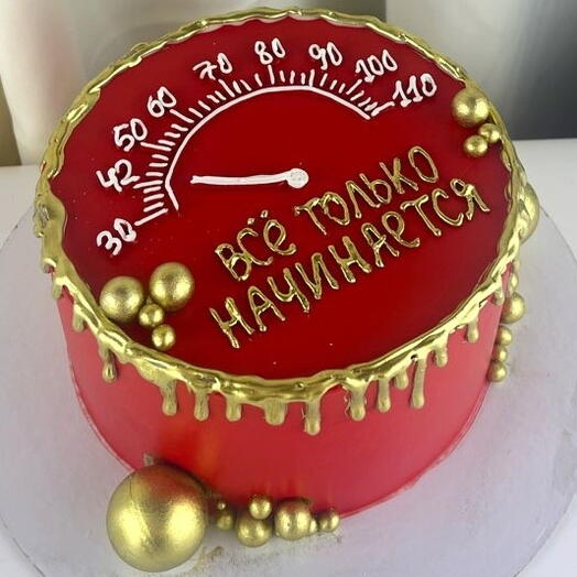Торт для мужчины на день рождения, ‭«Залото с красным»