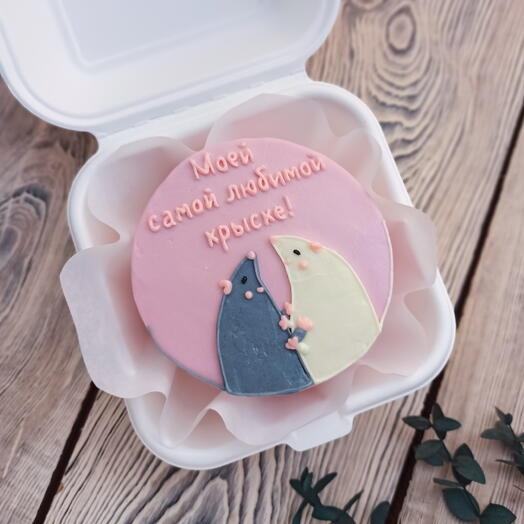 Бенто-торт с крысами для подруги + подарок от Vivienne Sabo — румяна MACARON