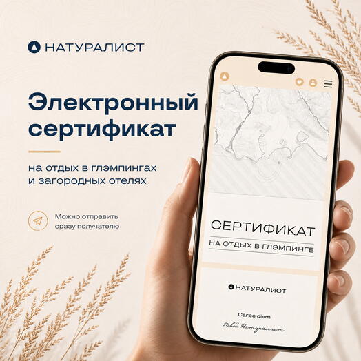 Подарочный сертификат на отдых в глэмпинге 15 000 ₽ - электронный