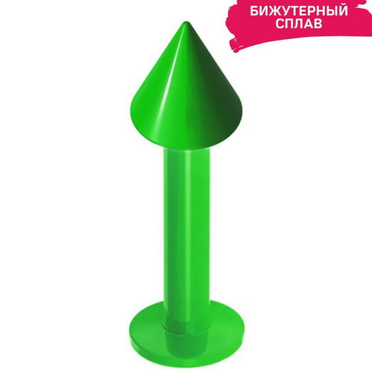 Пирсинг в губу, ухо, лабрет стрелка матовый зеленый 1,2 мм х 8 мм