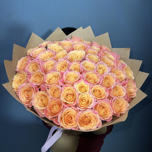 🌹БУКЕТ ИЗ 51 РОЗЫ СОРТА «Мисс Пигги»🌹