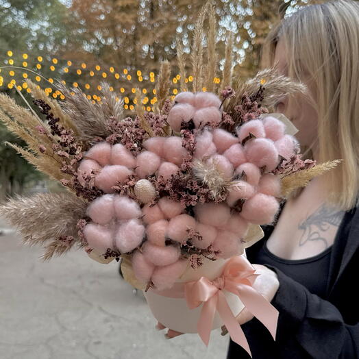 Полевые сухоцветы в коробке🌸Размер S