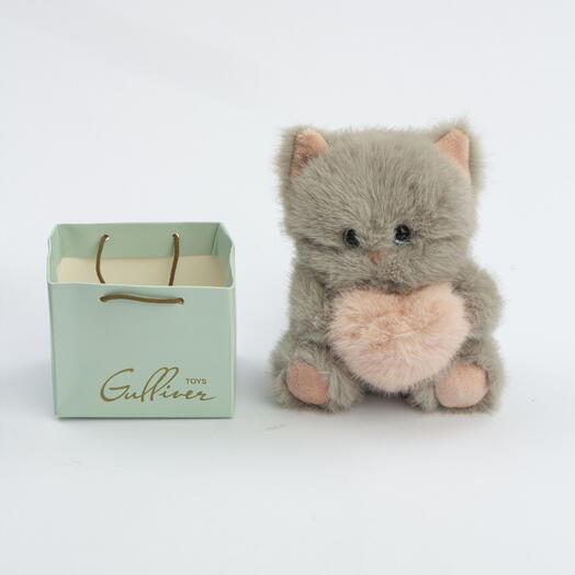 Мягкая игрушка Gulliver Котик серый в подарочной упаковке, 15 см, коллекция Mini Friends