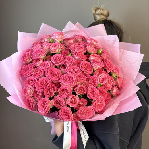 Кустовые малиновые розы (25 шт)