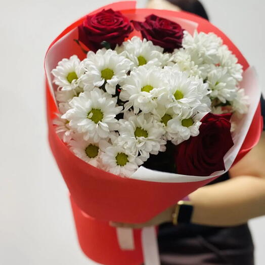 Ромашки и розы🌹