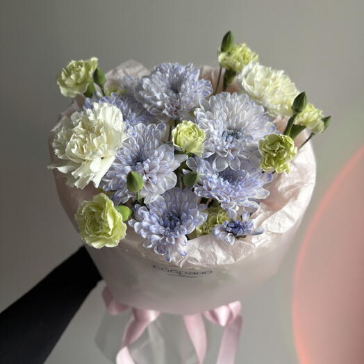 🩷дофаминовый букет с кустовыми диантусами, диантусами, кустовой хризантемой😍
