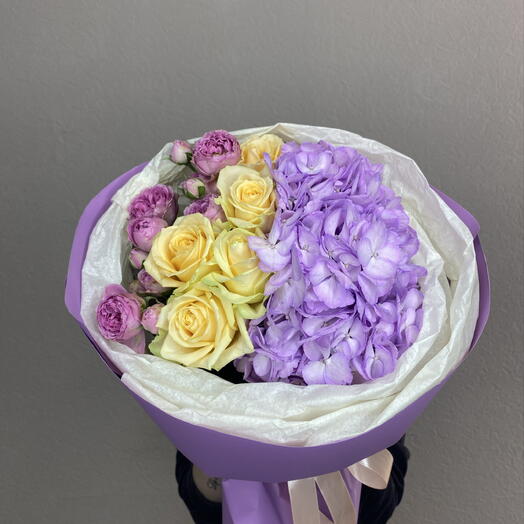 Чудо 💜 Сборный букет с гортензией
