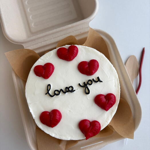 Бенто-торт с сердцами Love you