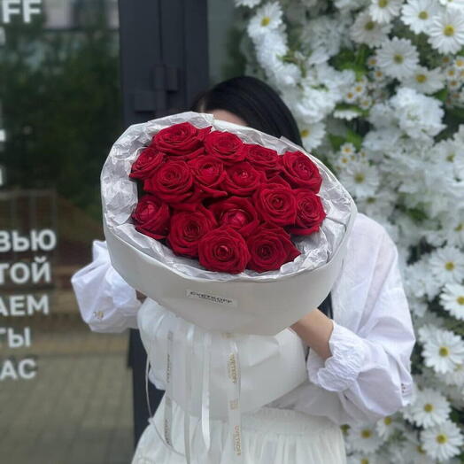 Монобукет из красных роз