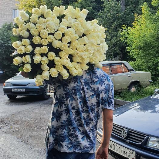 Розы 101 белая
