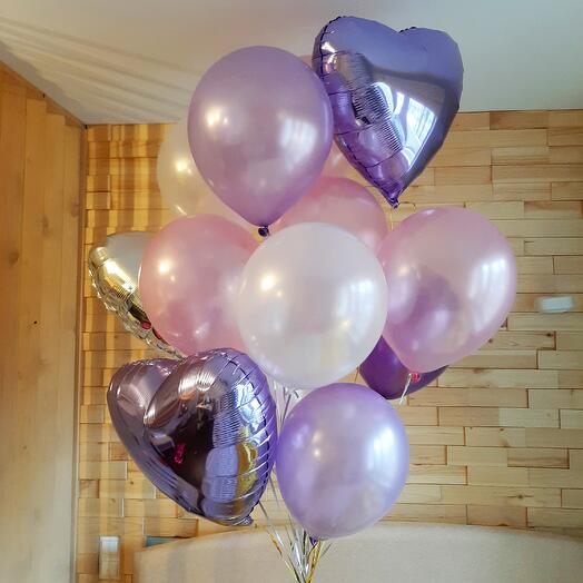 Шары воздушные фиолетовая эйфория 12 шаров розово фиолетовая гамма