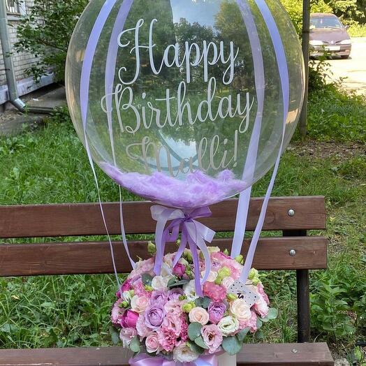 Bubble ball with a flower arrangement