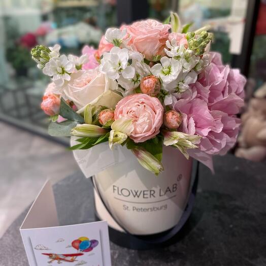 Bouquet with hydrangea and mattiola