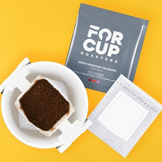 Обжаренный молотый кофе в фильтр пакете Kenya baragvi Peaberry