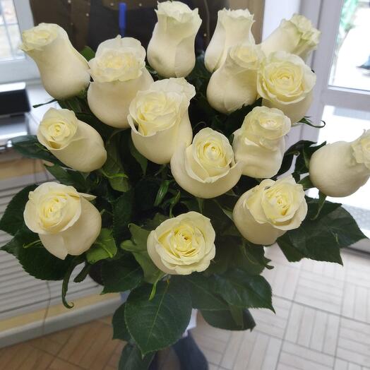 15 rosas blancas