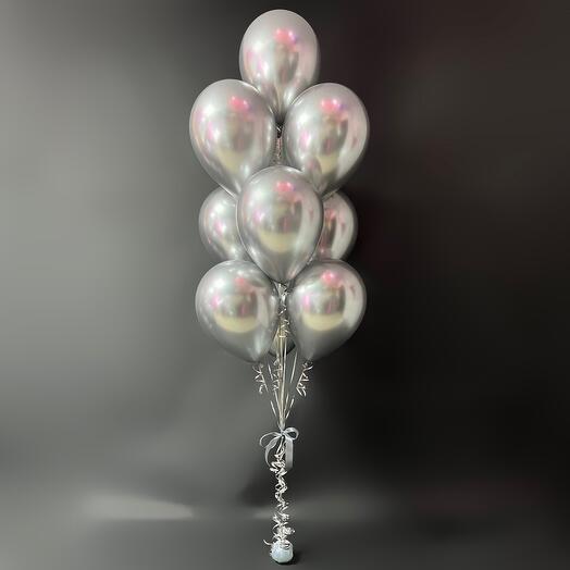 Helium balloons silver chrome
