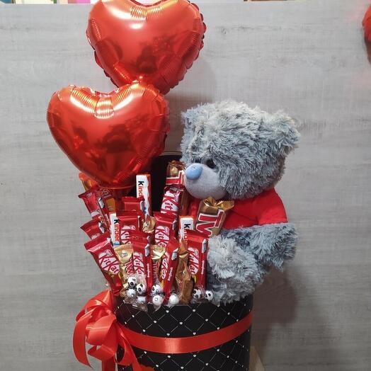 Teddy with chocolates