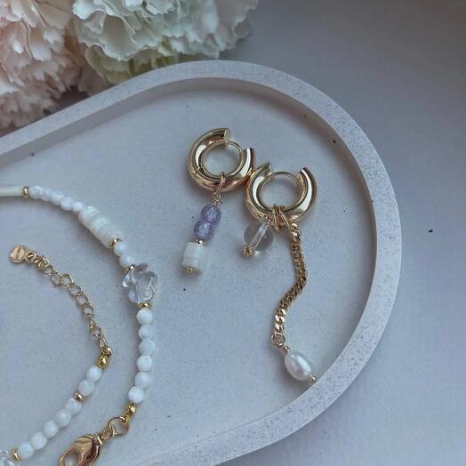 Серьги-кольца Violeta из латуни в позолоте 18К