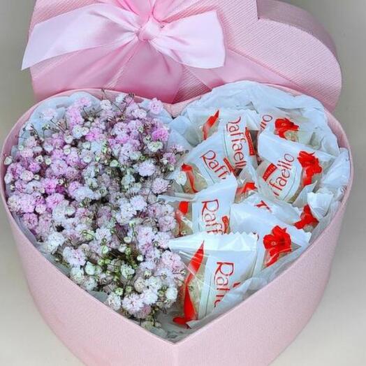 Flowers and Raffaello in a box