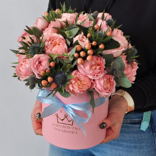 Rosas de arbusto de peonía Julieta en una Caja de "verano Maravilloso"