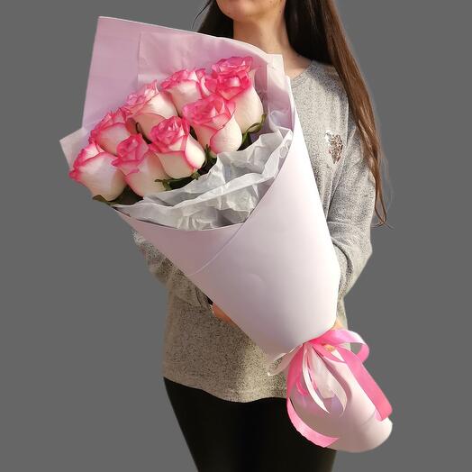 9 роз Джумилия в фоамиране