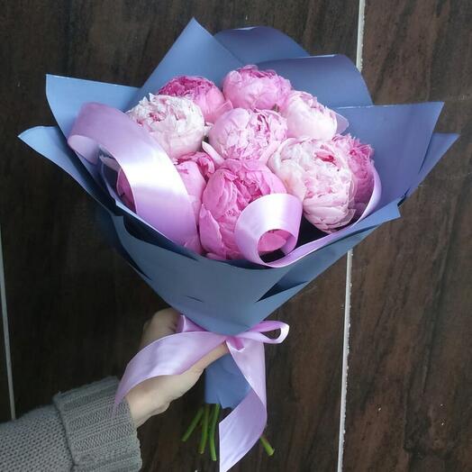 Розовые пионы(9шт )