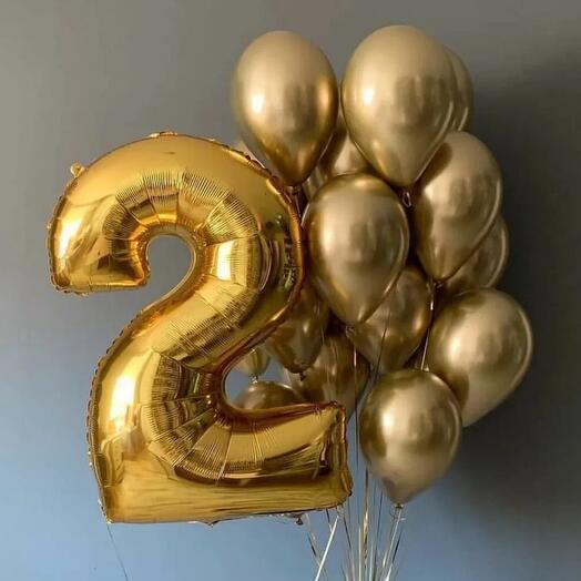 A set of balloons with a number