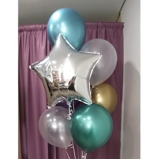 Fountain of helium balloons "Asterisk"