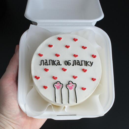 🐾Бенто торт « Лапка об лапку» с начинками на выбор малиново-клубничный или шоколадный