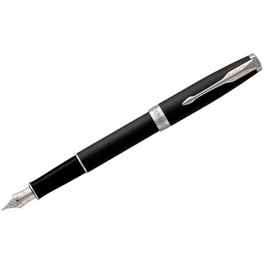 Ручка перьевая Parker "Sonnet CT", корпус черный лак, латунь, палладиевое покрытие деталей, черная