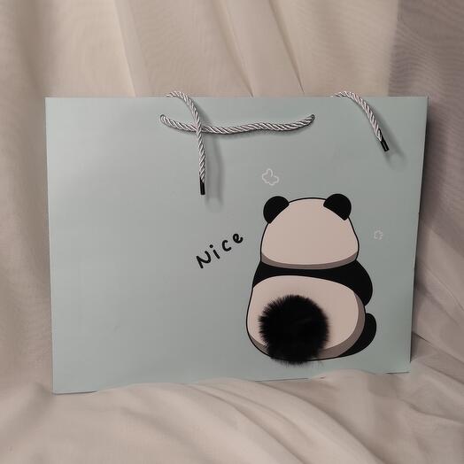 Подарочный пакет "Пушистый хвост" панда