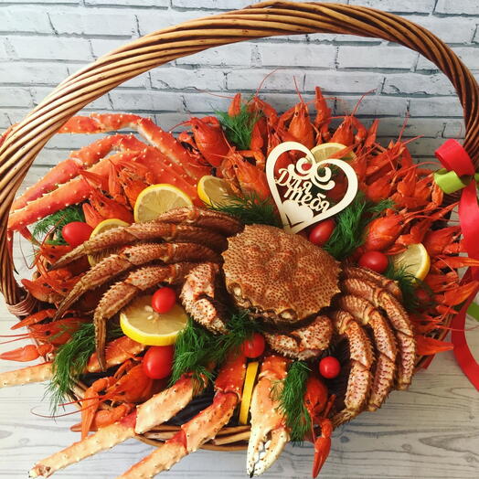 Премиум корзина с раками и морепродуктами