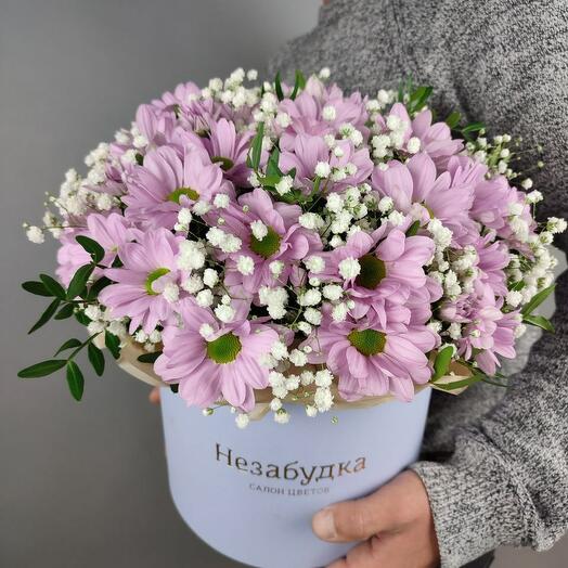 Шляпная коробка с розовой ромашкой для любимой 🥰