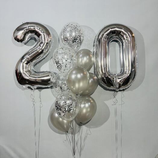 A set of balls for a birthday of 10 pcs