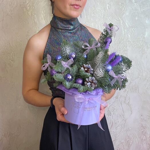 Зимняя композиция Сиреневая