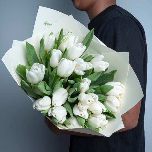 19 White Tulips