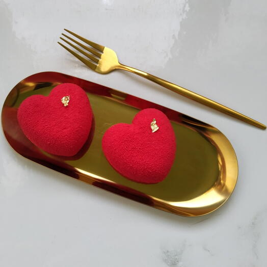 Муссовые сердца красные, 4 шт