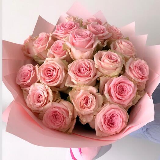 Bouquet of pink roses 21 pieces