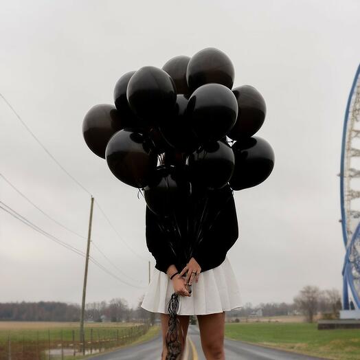 Bouquet of 15 black balls