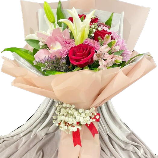 Mixed Lily Bouquet - Elegant Floral Assortment