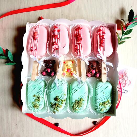 PP set of popsicle cheesecakes (mango, strawberry, chocolate, caramel) for birthday, mom, sister, teacher, friend, boss